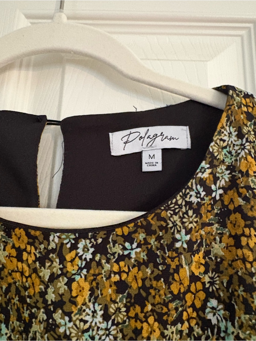 Piper & Scoot Polgram Floral Smocked Waist Midi Dress - Yellow/Black - Picture 3 of 5